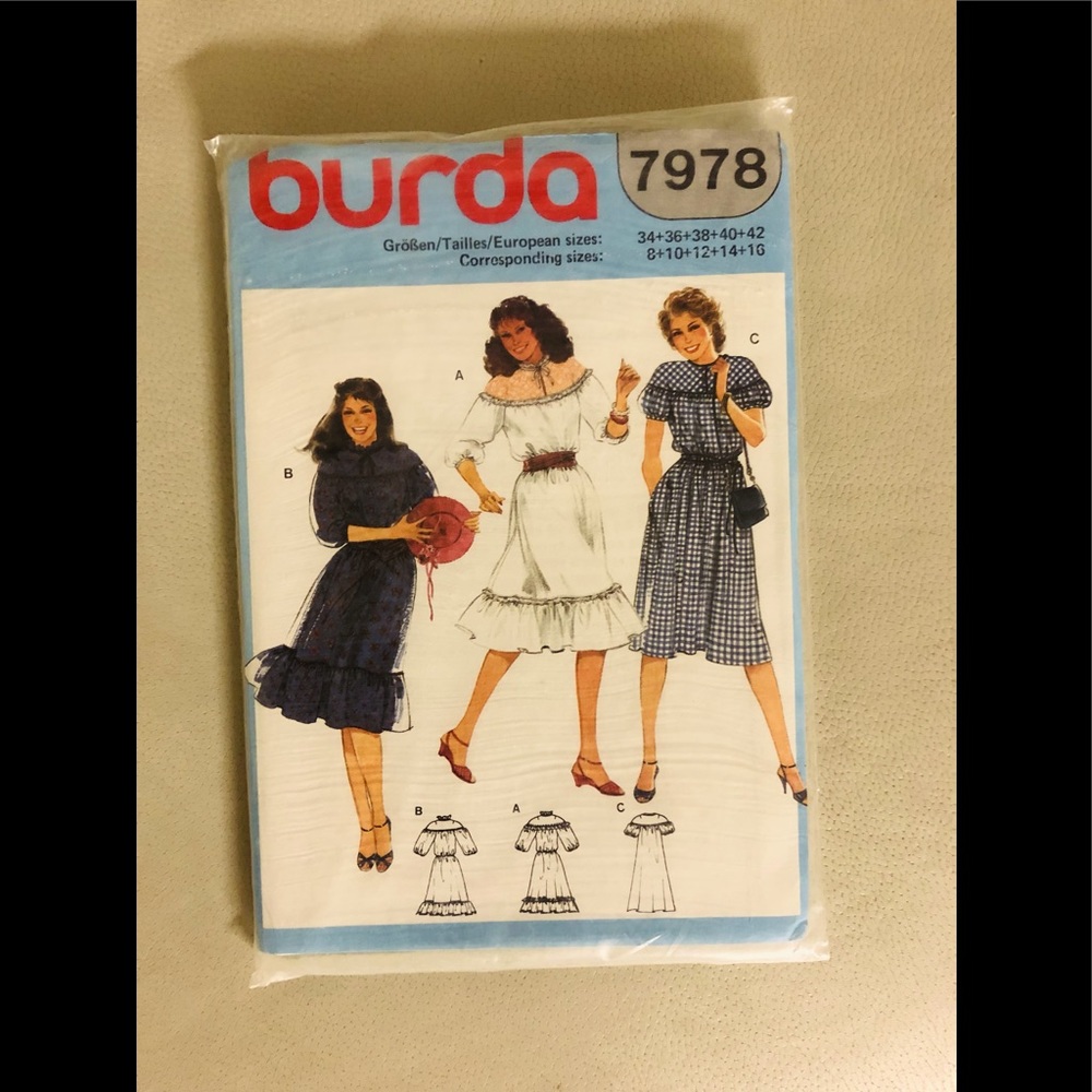 BURDA Sewing Pattern Dress🌟Sz 10-12-14-16 Germany